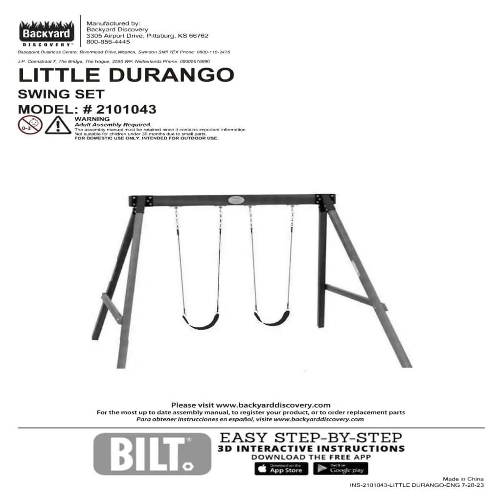 Team Durango TD220001·バランシングウェイトセット Heavy-Duty Durango Swing Set | Vinyl Playsets in Texas